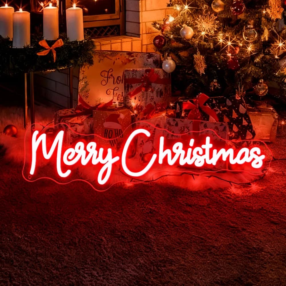 Buon Natale Neon Led Sign Luci notturne di Natale USB per la camera da letto dei bambini Decorazione natalizia Bar per feste Decorazioni da parete Insegne al neon