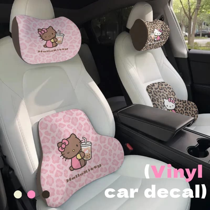Cuscino Poggiatesta per Auto Anime Hello Kitty, Supporto Lombare Universale per Veicoli, Design Carino e Alla Moda