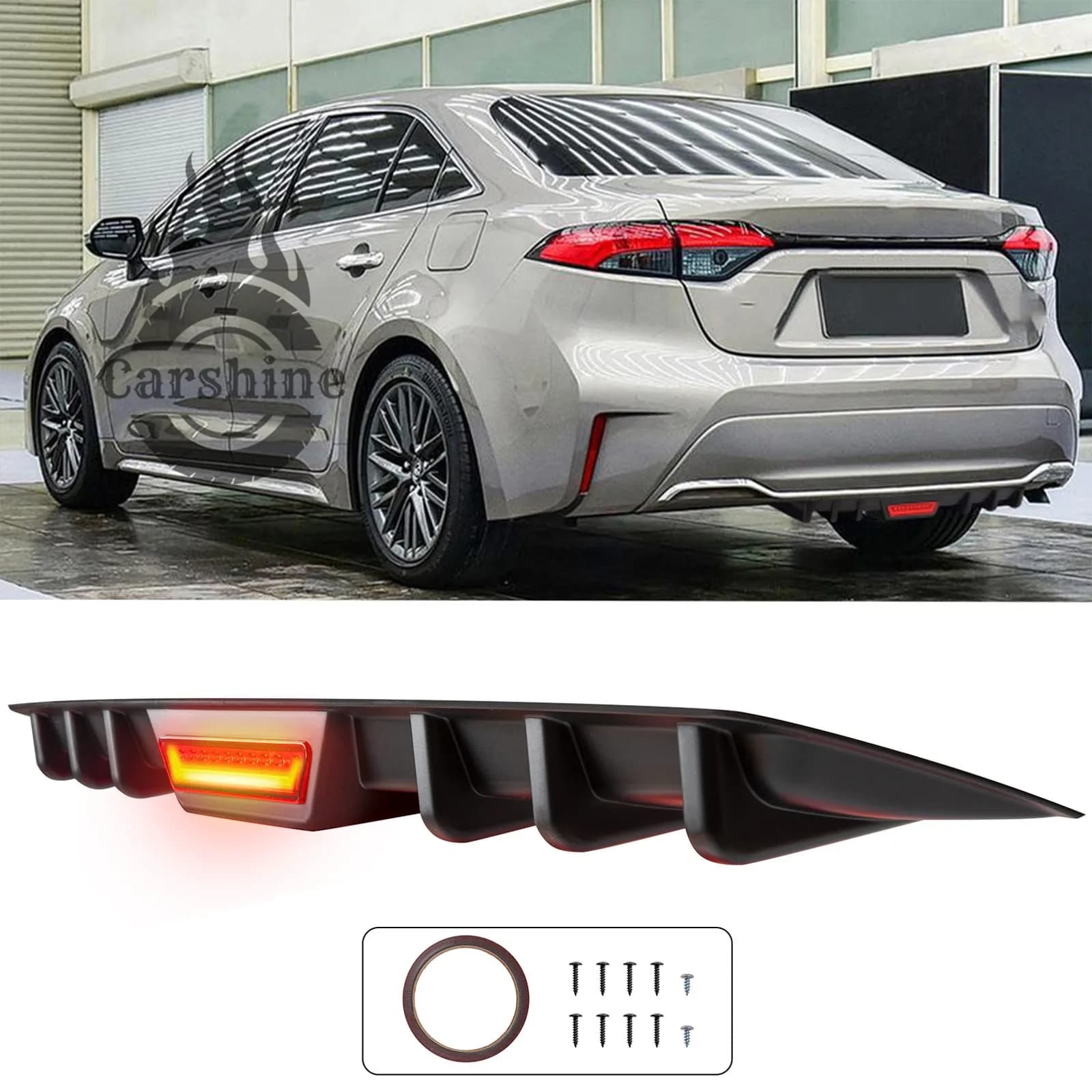 Rear diffuser with Spoiler Opache fins for Toyota Corolla Cross