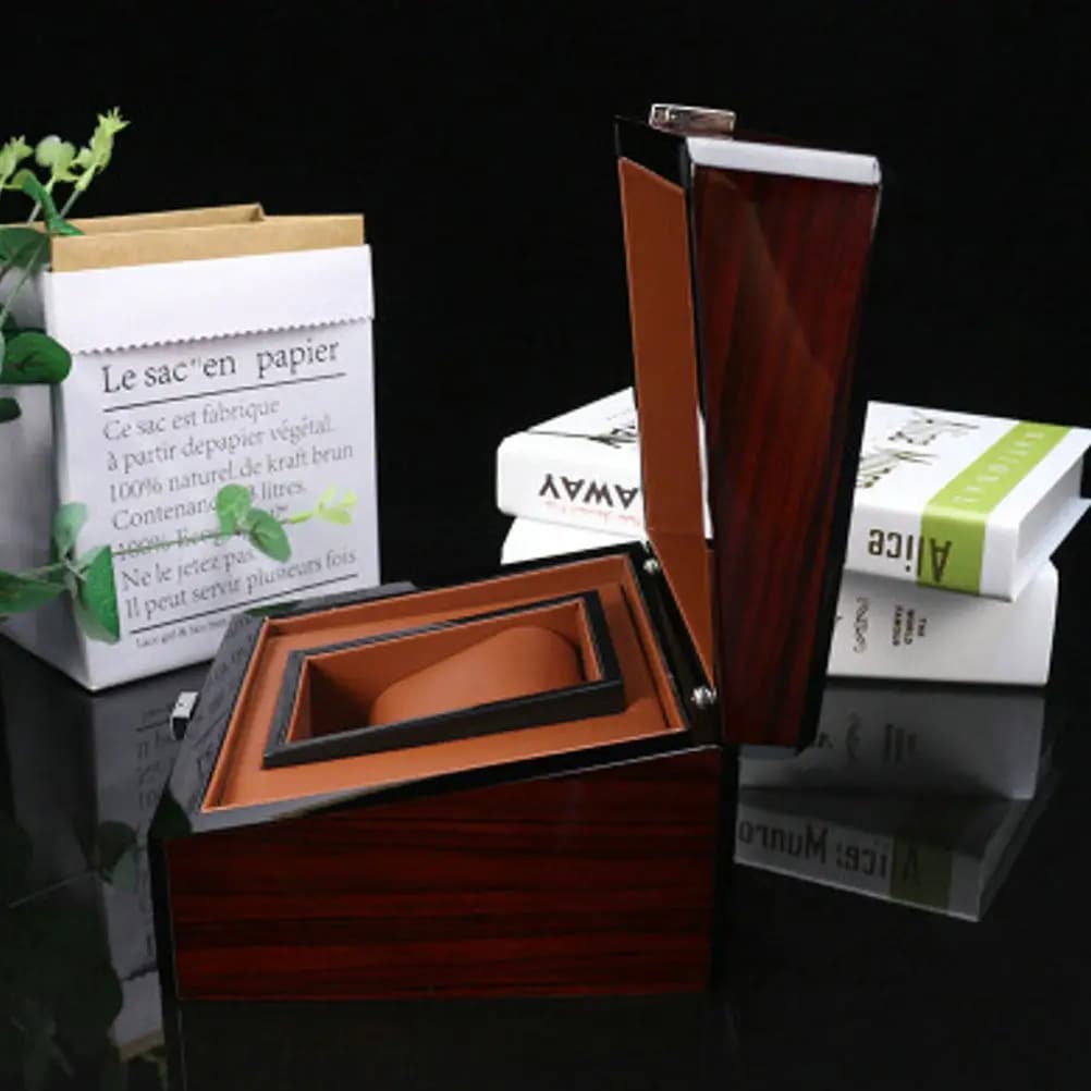 Wooden Watch Case Luxury Storage Box Removable Pillow Jewelry Organizer Display Box for Watches Bracelets Gifts
