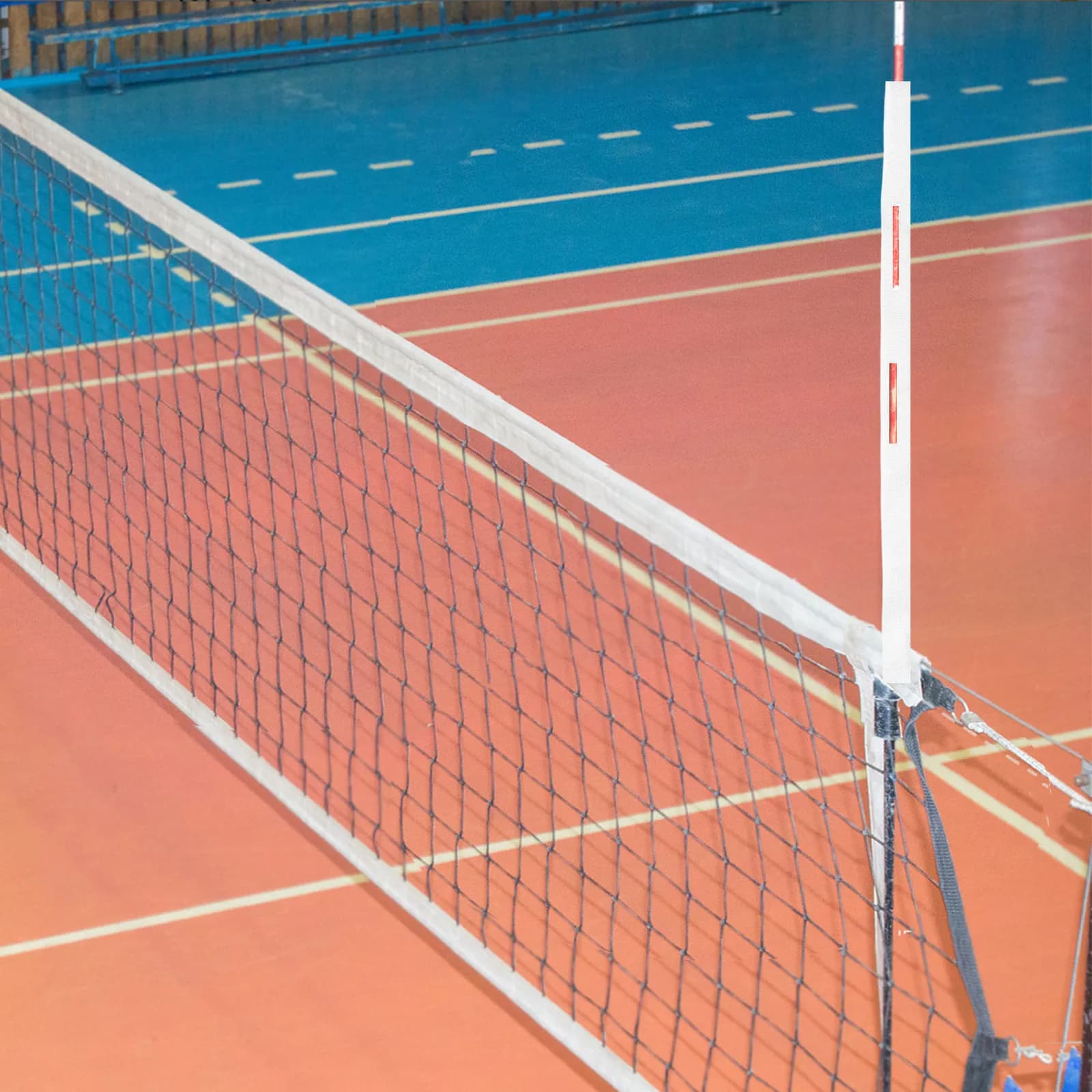 White and durable training equipment for networking in volleyball court, high visibility signal for indoor and outdoor use
