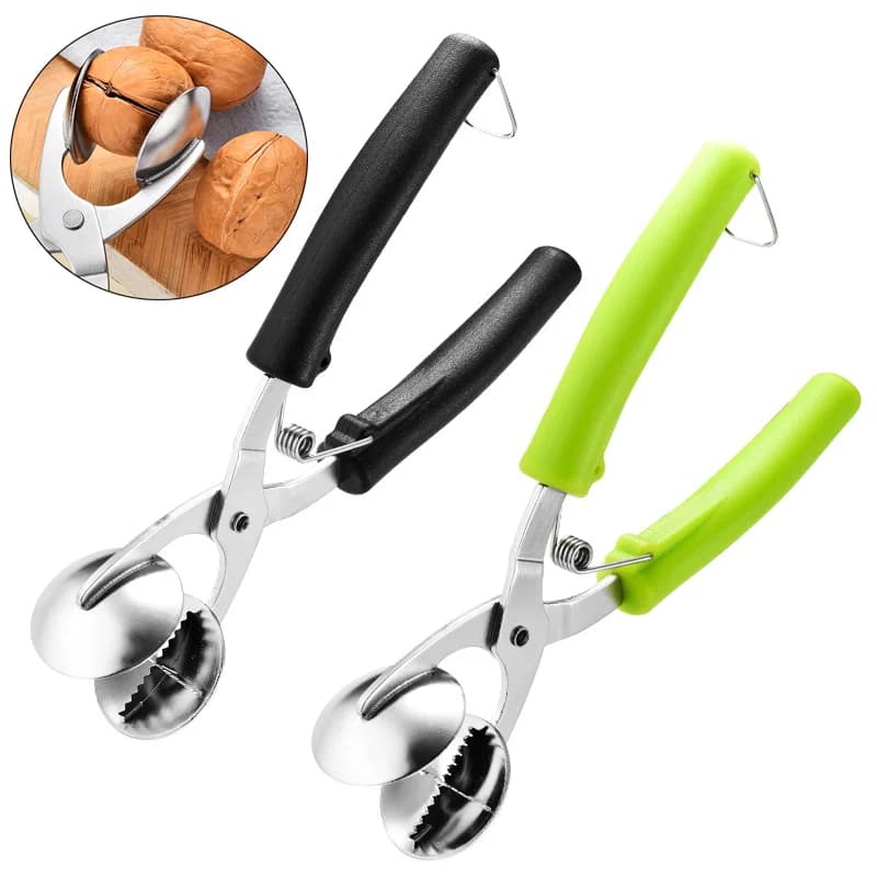 Forbici per castagne in acciaio inossidabile Cracker per noci Sheller Schiaccianoci Apriscatole Maniglie ergonomiche Croce seghettate per dadi da cucina Shucker