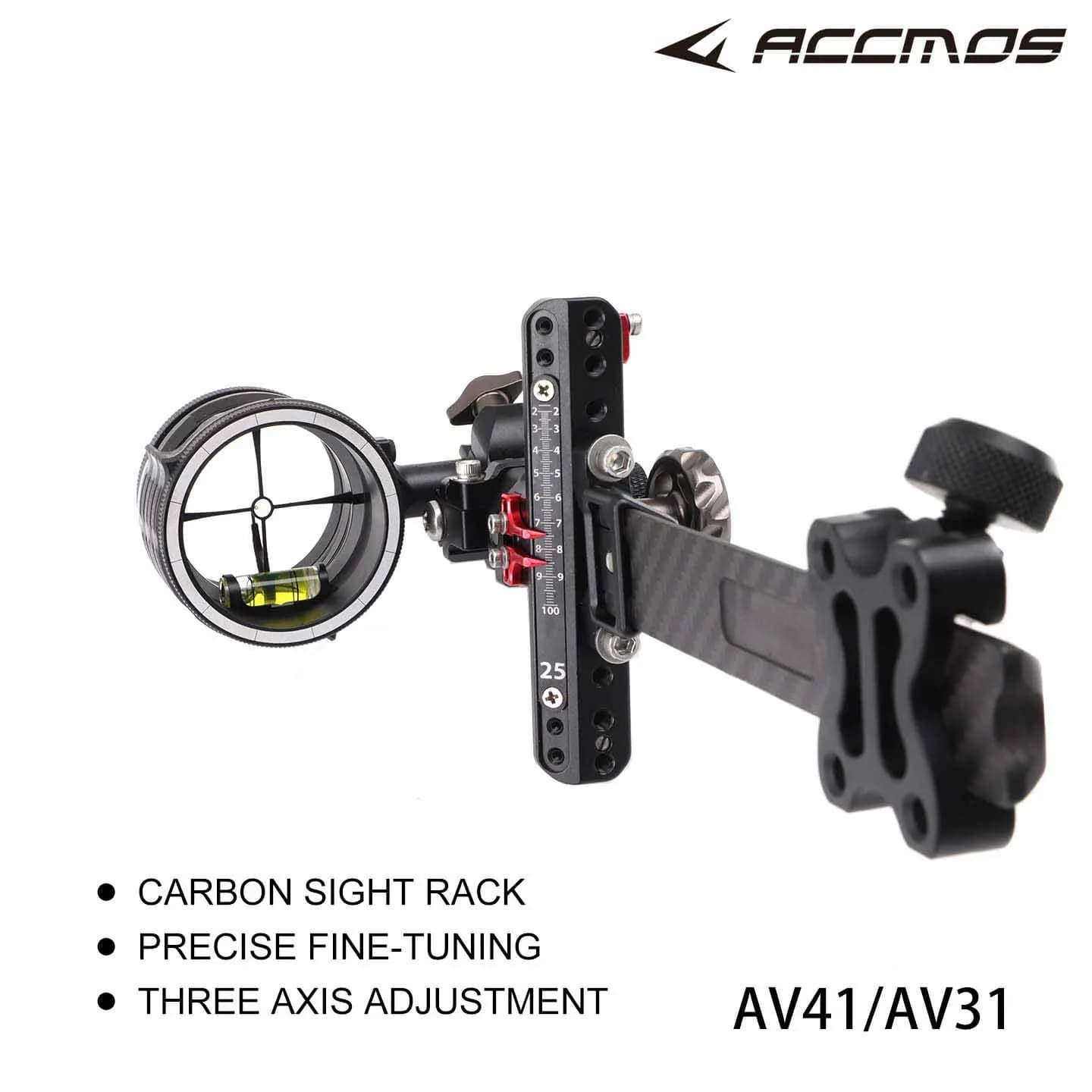 Archery Compound Bow Sight 4X/6X/8X Single-Pin Scope Fast Fine-tune Target Carbon Mount Adjustable Shooting Hunting Accessories