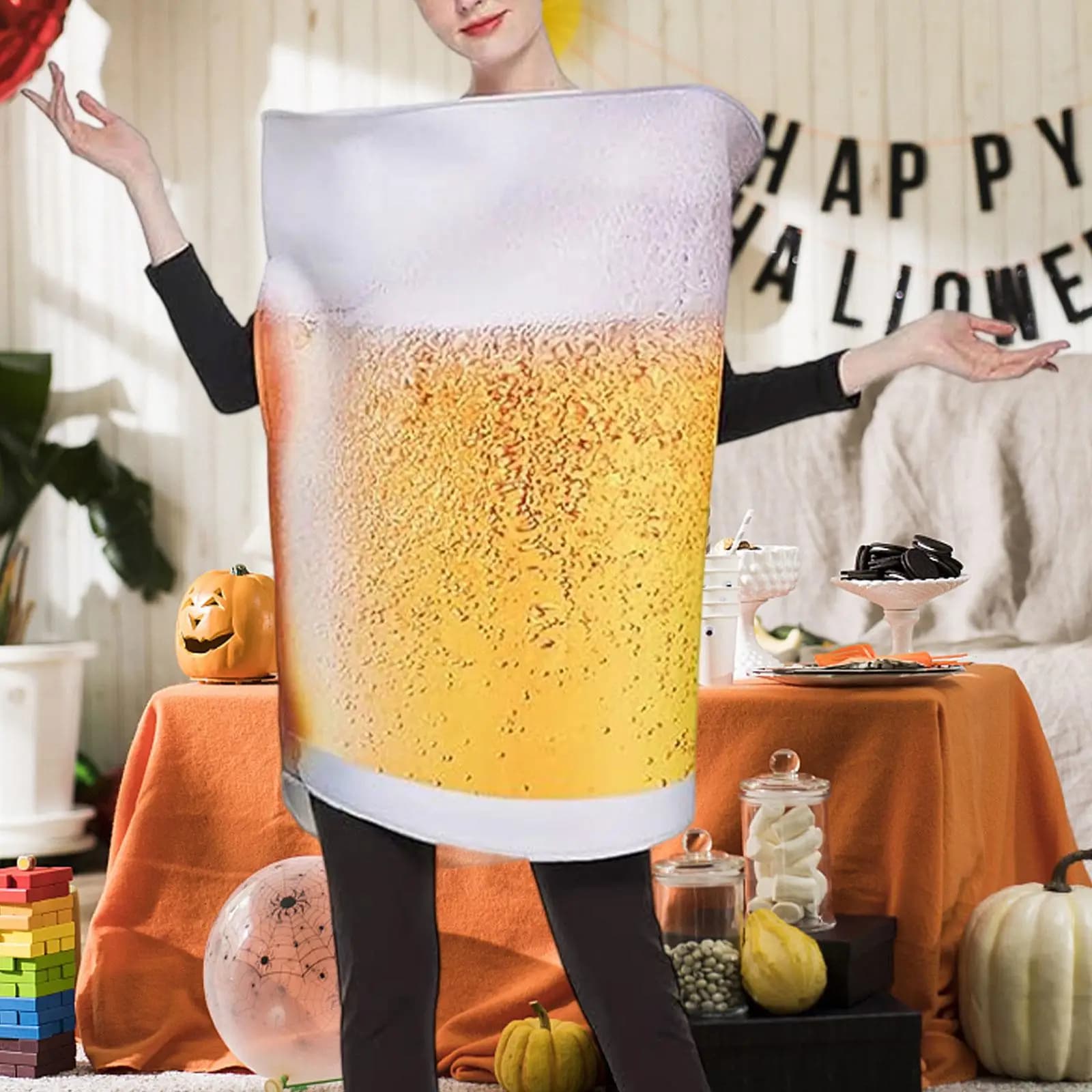 Costume da tazza di birra per adulti unisex Festa di Halloween Cosplay Giochi di ruolo Vestito in maschera per accessori per feste a tema di carnevale