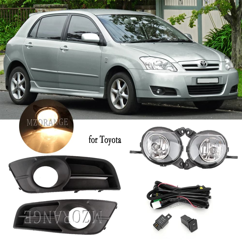 Gruppo fendinebbia Luci paraurti anteriori per Toyota Corolla 2004 2005 2006 Coperture fendinebbia Griglia Lunetta Versione UE Accessori Auto