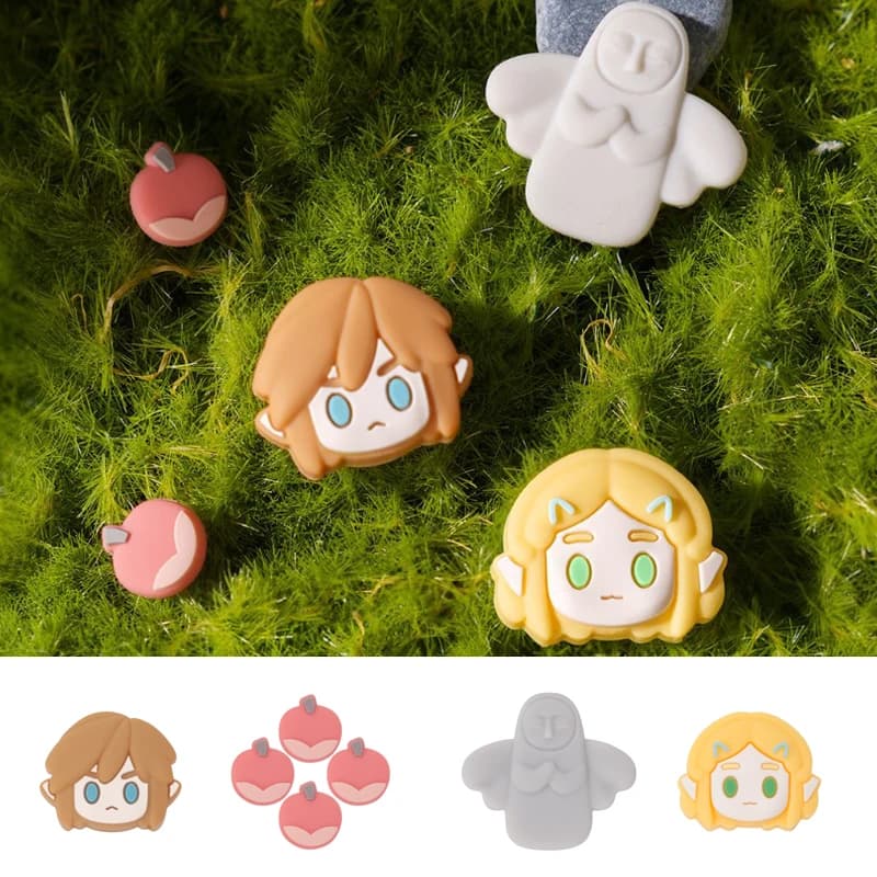 Cartoon Game Hero Silicone Dpad Pulsante trasversale ABXY Chiave Adesivo Custodia in pelle per Switch/NS Oled Joy-con Thumb Stick Grip Cap Cover