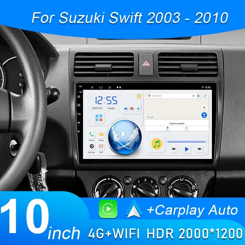 Android 15 Autoradio Per Suzuki Swift 2003 - 2006 2007 2008 2009 2010 Lettore Multimediale Stereo Carplay AUTO Unità di Testa WIFI 4G BT