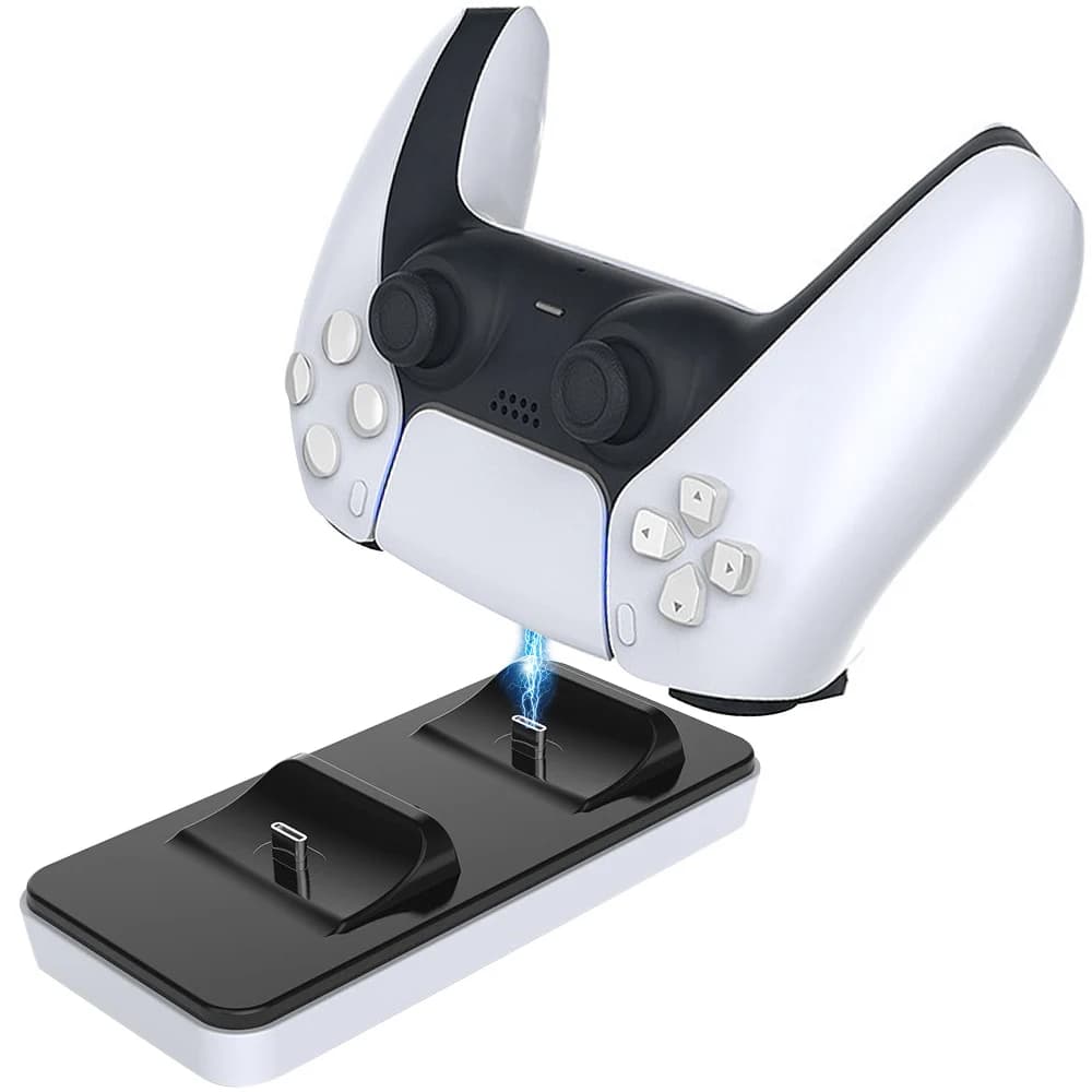 Doppio dock di ricarica veloce di tipo C per controller PS5 Stazione di ricarica PlayStation 5 Supporto per caricabatterie Accessori da gioco PS5