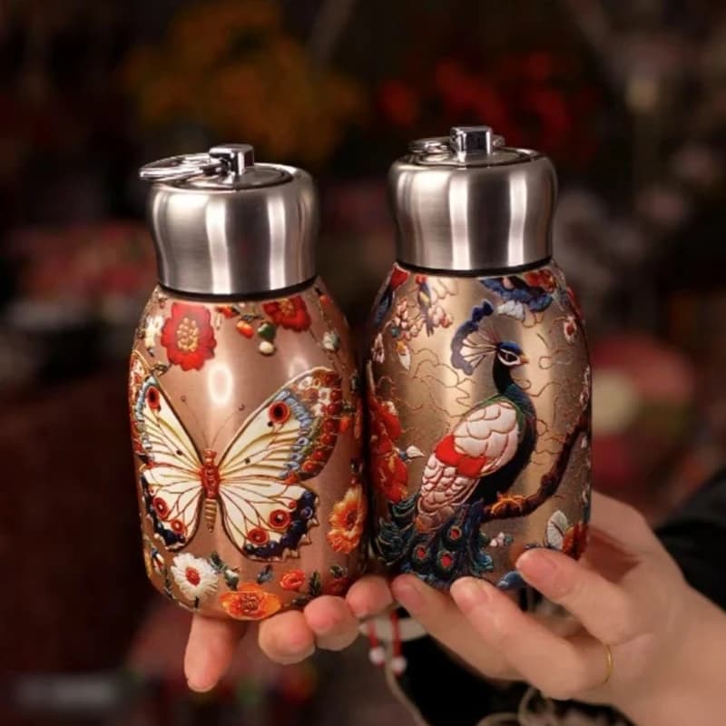 1Pc Portable Stainless Steel Insulated Cup Thickened 300ml Coffee Mug Leak-Proof Mini Water Bottle Outdoor Travel Office