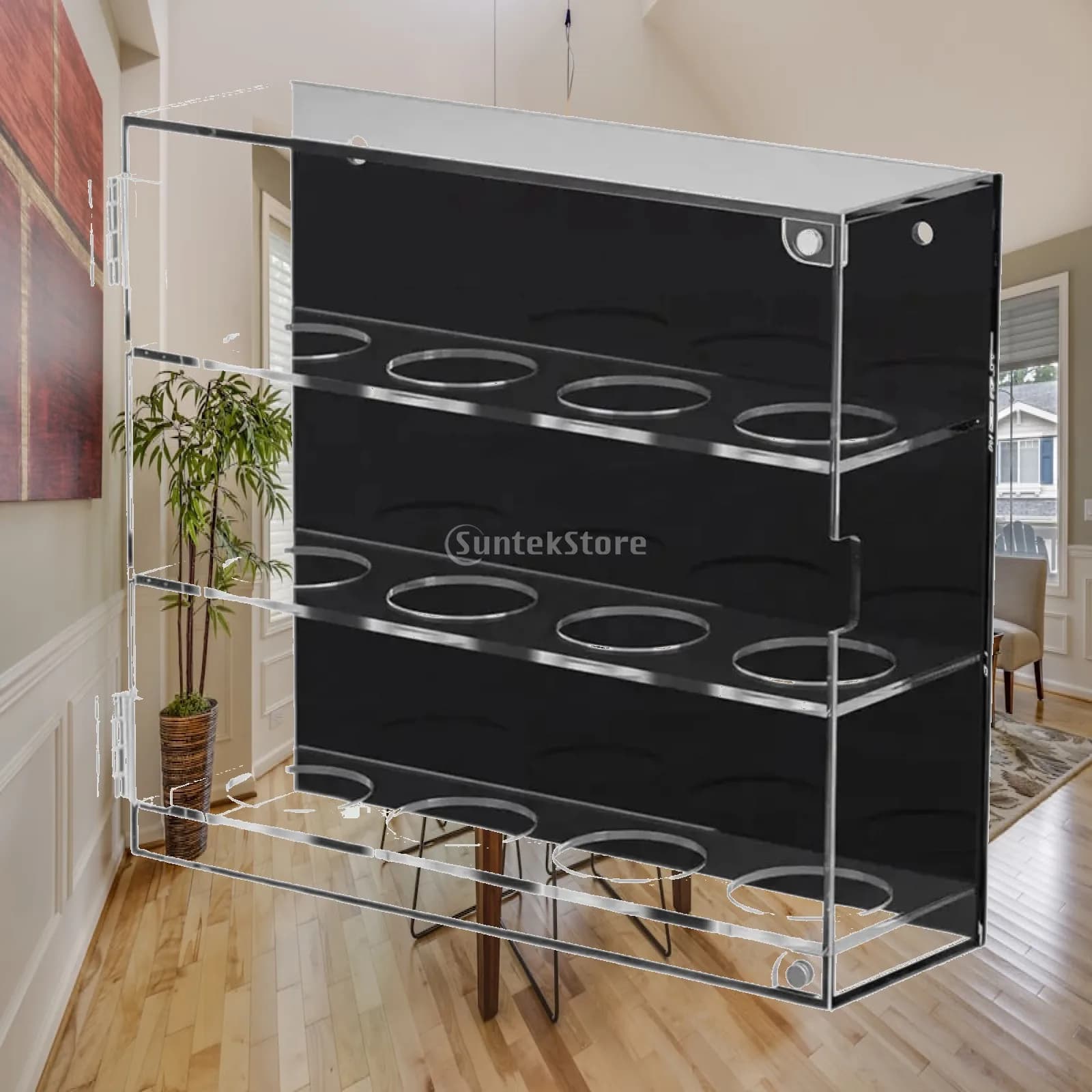 Premium Acrylic Golf Ball Display Case Wall Mounted Collection Holder for Golf Supplies and Memorabilia