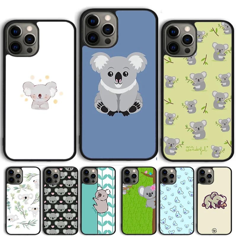 Custodia Protettiva per iPhone 17 Air 15 16 14 13 12 Pro Max 11 Pro Max Plus con Simpatico Koala Cartoon