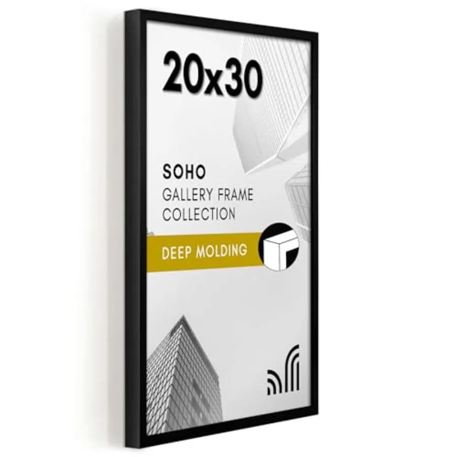 Cornice per Poster con Plexiglass Lucido - Collezione Soho - Cornici Profonde Stile Galleria per Esposizione a Parete