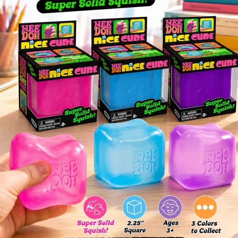 Trending Hot Nee Doh Jellyfish & Cube Squish Toy - Soft Jelly Squeeze Stress Relief Fidget, Sensory NeeDoh for Kids & Adults @！