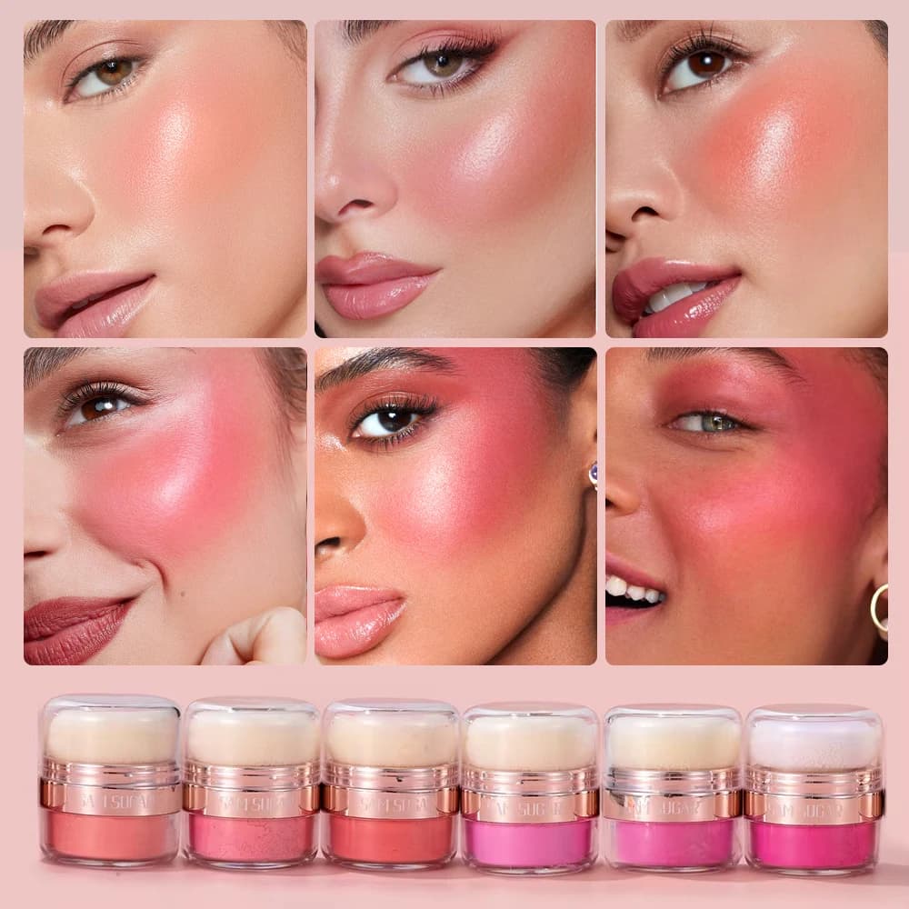 Smooth opaque umbrella like silk with 6-color air cushion head with an easy to use breath for loose powder with fungus head