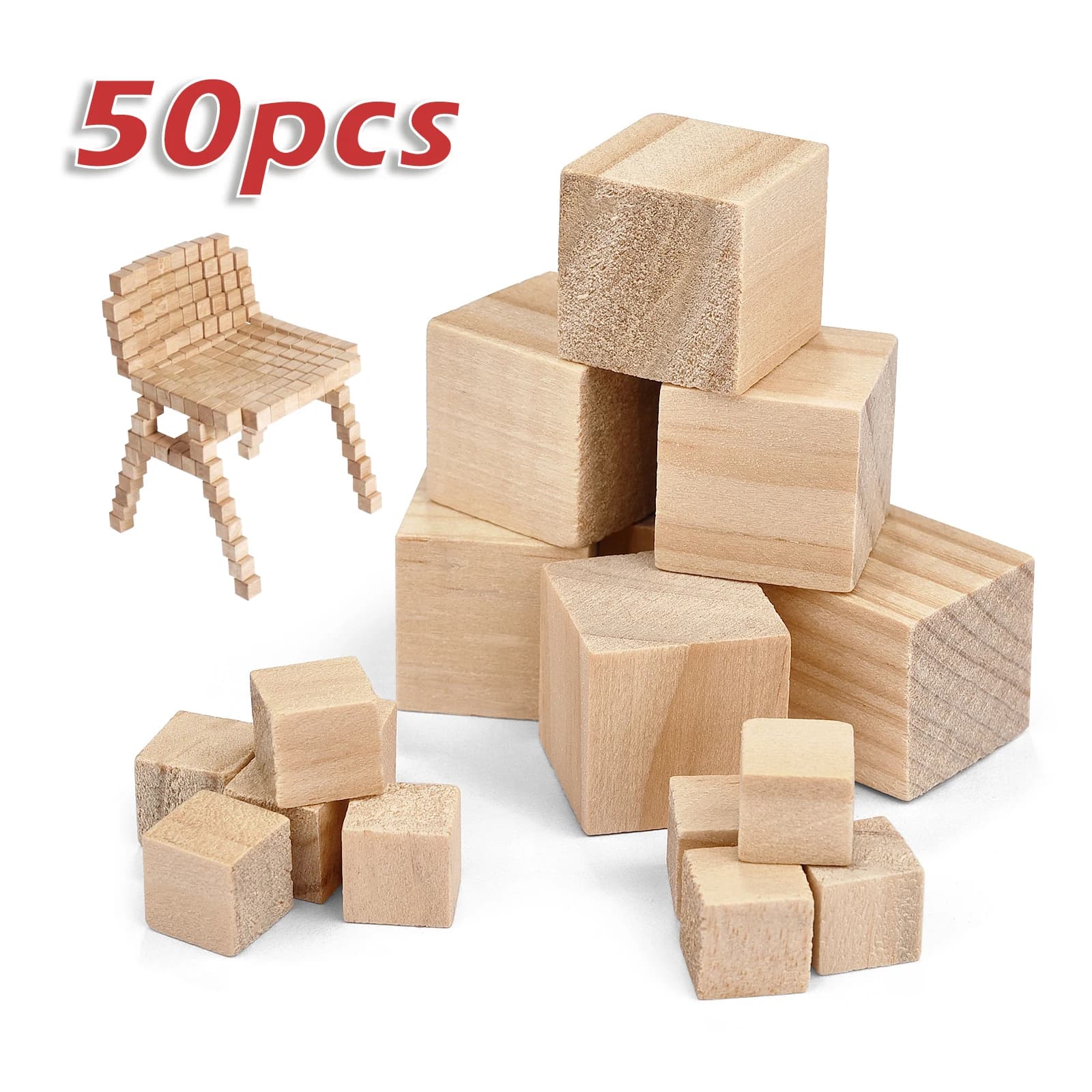 20/50pcs FAI DA TE Building Block 1-2 centimetri In Finito Vuoto di Legno Cubo di Legno Naturale Giocattolo Per Bambini Blocco Quadrato Lavorazione Del Legno Mestiere Puzzle Fare