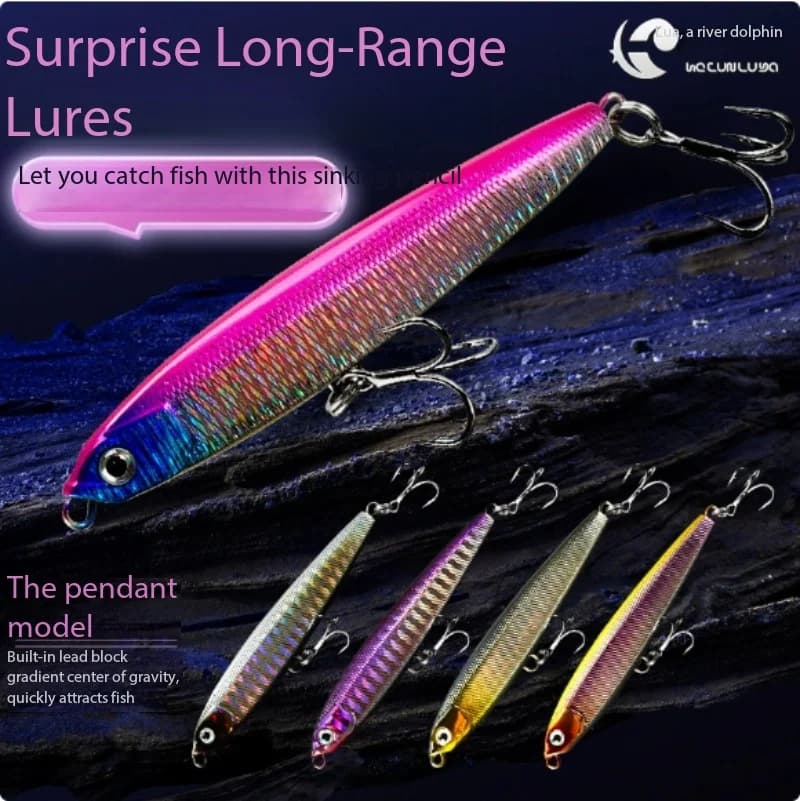 Sinking Pencil Lure Slow Sinking Long Cast Hard Bait Universal For Freshwater Bass Perch Pike Fishing
