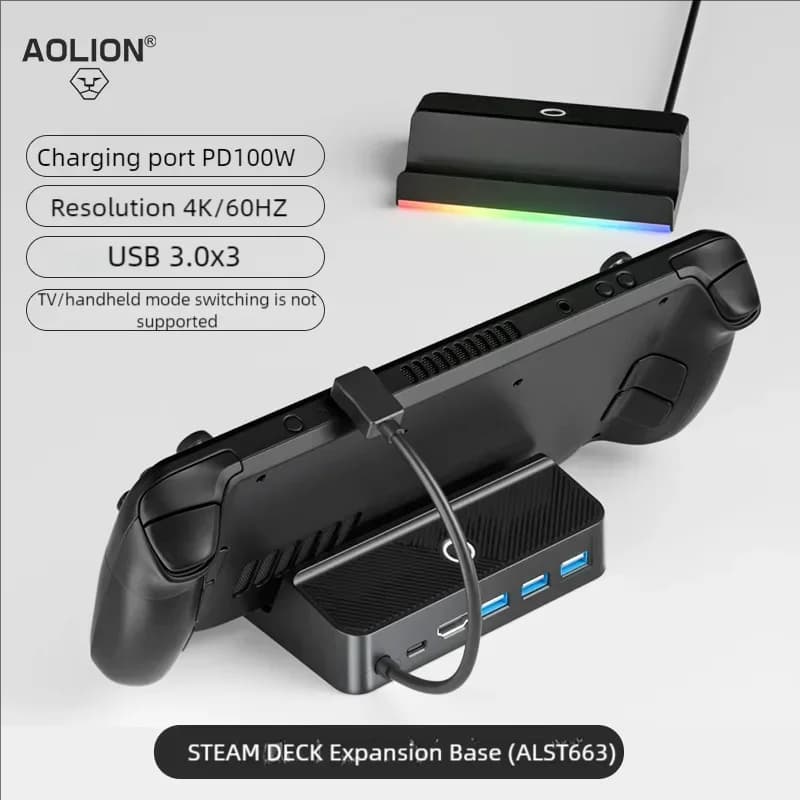 Per Steam Deck 4K Adattatore video RGB compatibile HDMI Convertitore video TV Dock di ricarica portatile per accessori console Steam Deck