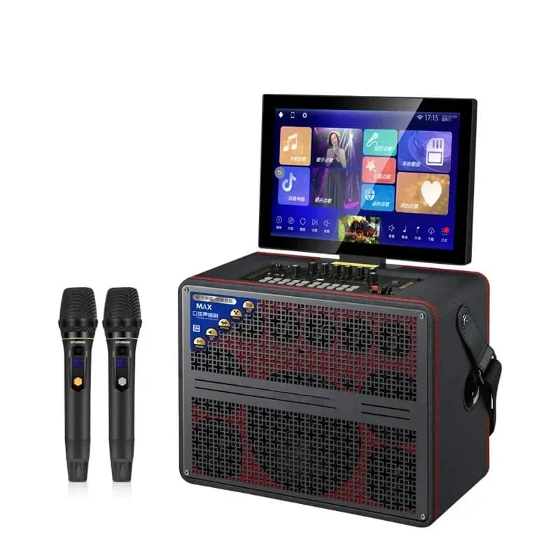 Moderno portatile video audio macchina all-in-one karaoke domestico VOD karaoke esterno famiglia KTV Boombox Set