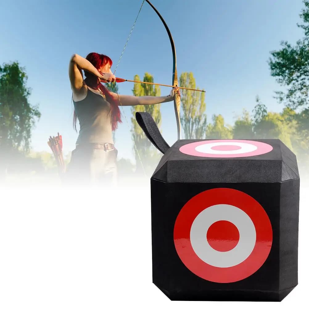 Archery Aiming Cube Highly Visible 6 Side Archery Aiming Cube Convenient Carry Handle Rugged Lightweight EVA for Recurve Bows