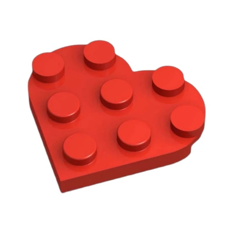 Piastra 3x3 a forma di cuore compatibile con 39613 Building Block Toys accessori