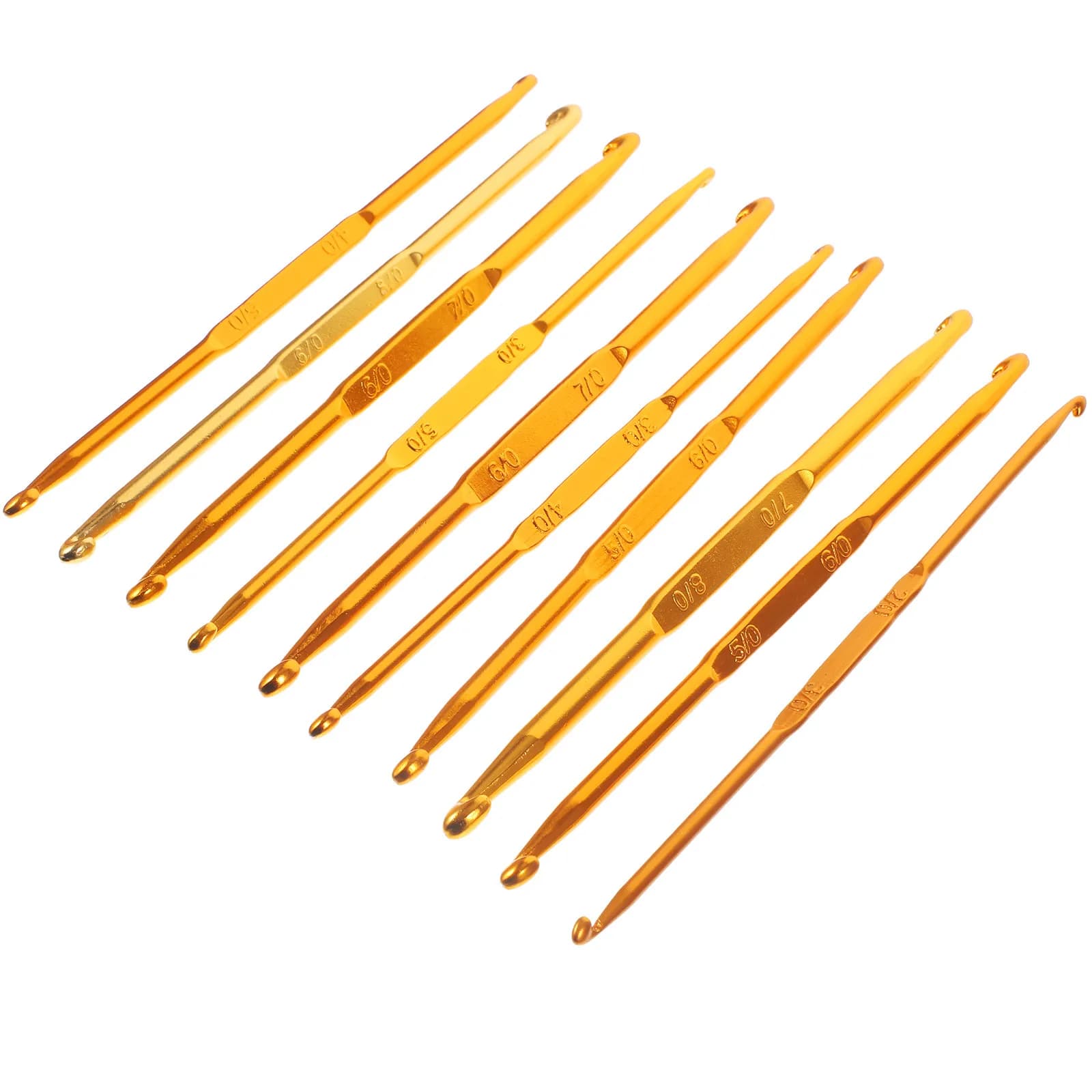 Kit di 10 Uncinetti in Alluminio Professionali, Strumenti Ergonomici per Lavorare a Maglia Maglioni, Cappelli e Guanti