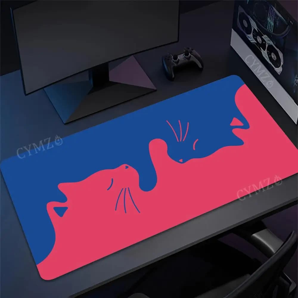 Estetica artistica illustrazioni di gatti Tappetino per mouse Tappetino da scrivania Tappetini da gioco in gomma antiscivolo Accessori per PC durevoli Tappetino per tastiera e mouse