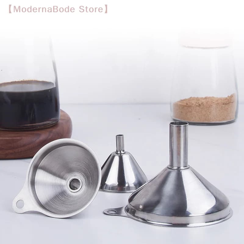 【M】Set di imboccagliatori da cucina in acciaio inossidabile, imboccagliatori in metallo per alimenti, per riempire bottiglie, imboccagliatori piccoli per oli essenziali e spezie