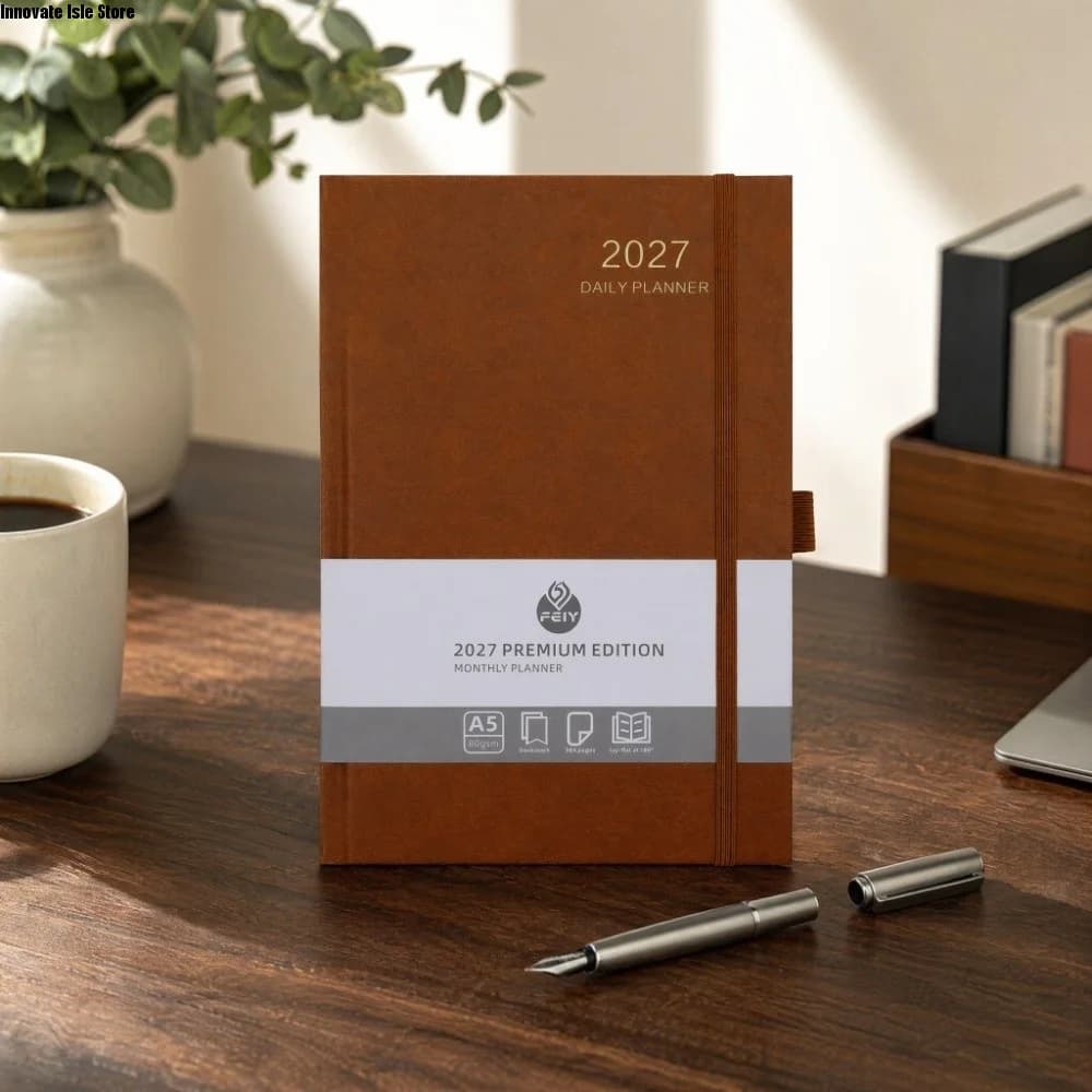 A5 2027 Schedule Book Calendar Notebook Diary Writing Pads Agenda Planner Notebook Thick Paper Multi Functional