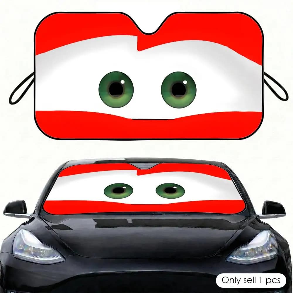 Cartoon Cute eyes Sun Visor Car Windshield Sunshade Front Window UV Protection Heat Insulation Sun Shade Cover Foldable