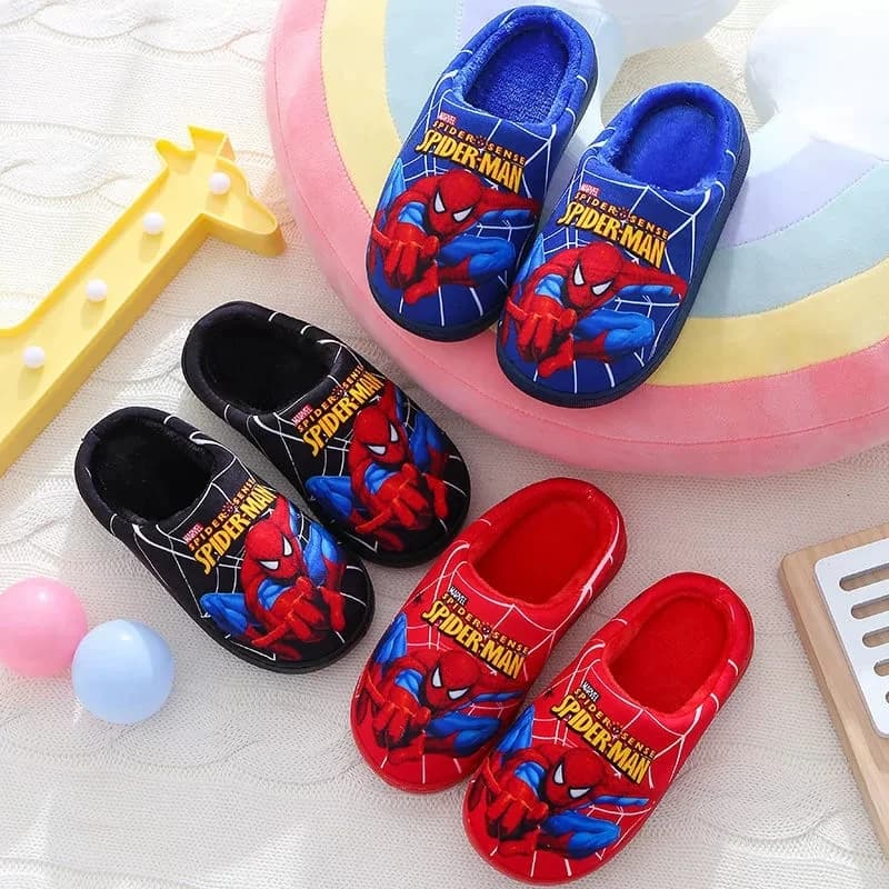 Spider-man Cotton Slippers Printed with Disney cartoons for children's shoes Kids Slippers for hot and fashionable winter children