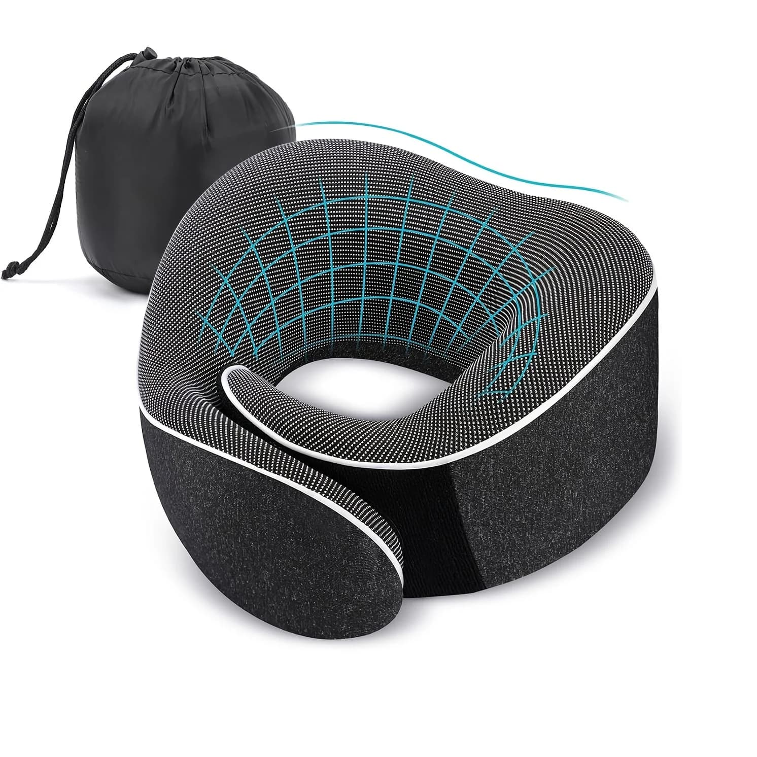 Cuscino da Viaggio Ergonomico Portatile con Supporto per il Collo e Cuscino Cervicale per Aereo, Auto, Ufficio - Poggiatesta Confortevole per Lunghi Viaggi, Idea Regalo