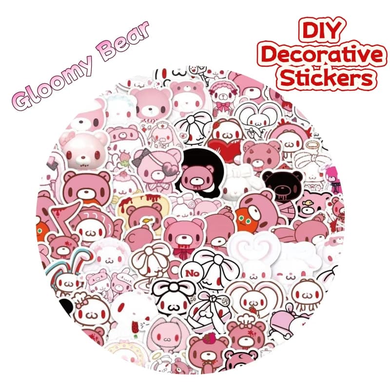 New Gloomy Bear sticker high color value creative cartoon cute pattern DIY decoration student hand account book bicycle sticker