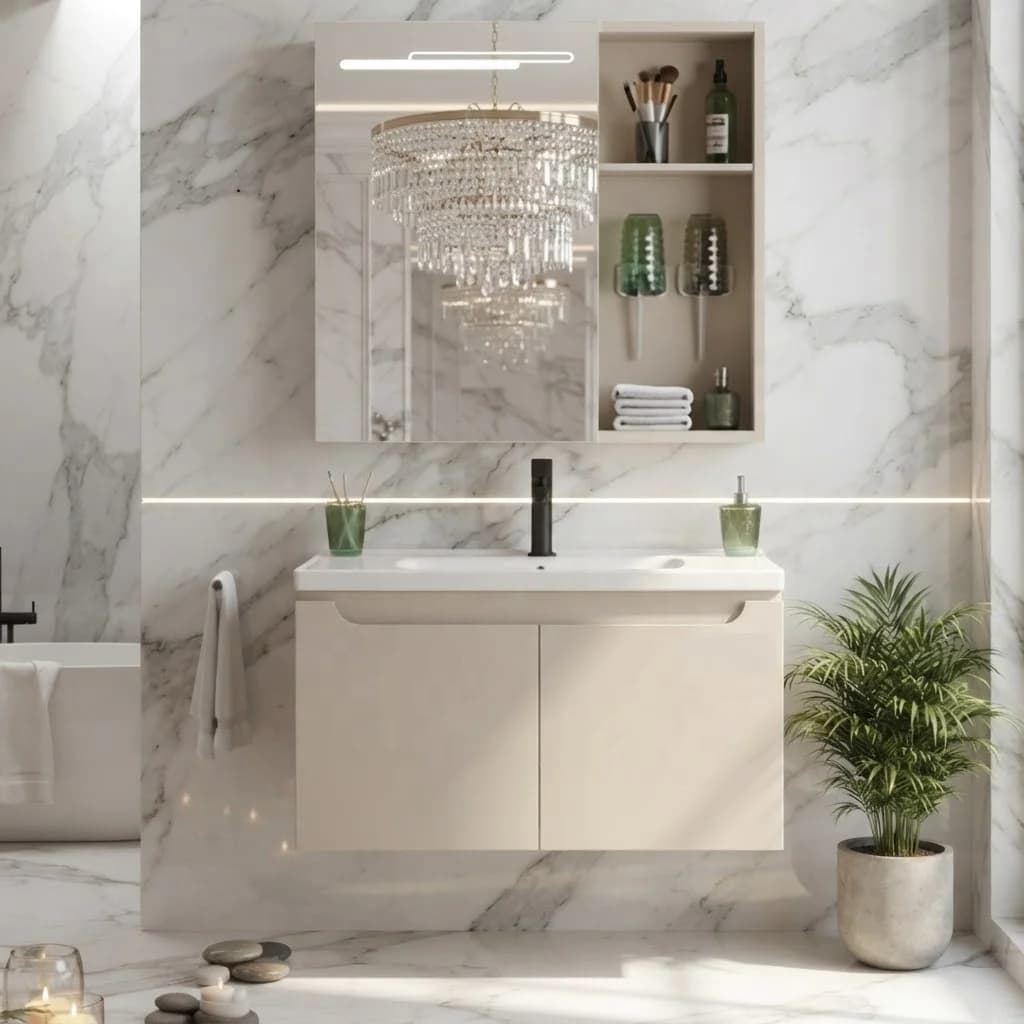 High-Quality Factory-Direct Stainless Steel Waterproof Wall-Mounted Modern Bathroom Cabinet With Smart Mirror Cabinet