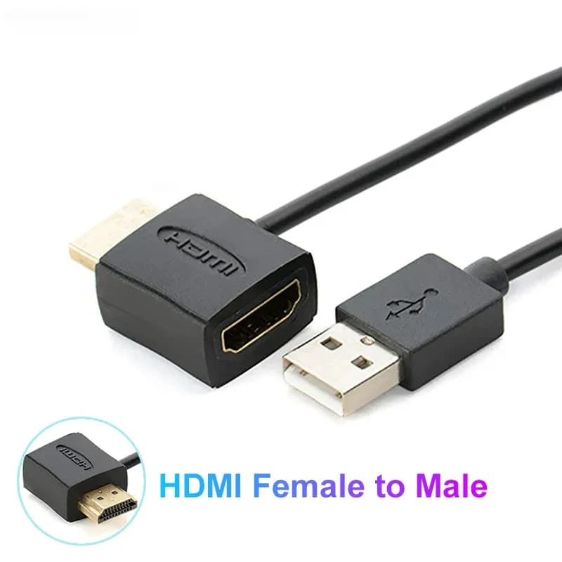 HDMI HD 1080P compatible female-male HDMI Converter HDMI Switch with USB 2.0 Charger Power Cable from 50 cm