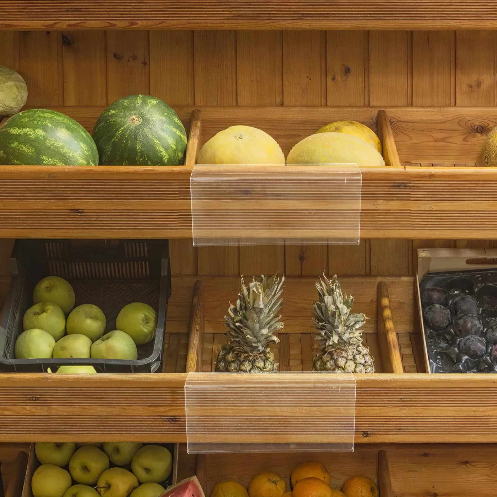 20 Pezzi Portaetichette in Acrilico Trasparente, Espositore da Tavolo Stabile per Negozi, Supermercati e Etichette Alimentari
