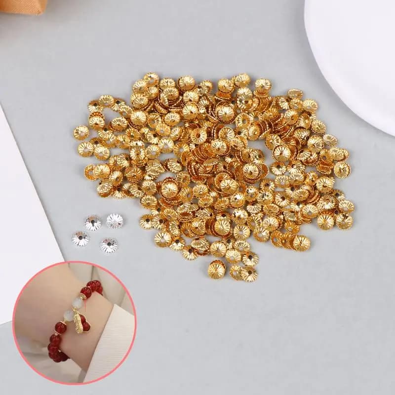 Perline distanziatrici a forma di fiore da 4 mm per braccialetti fai da te, accessori per cappelli, 400 pz all'ingrosso, componenti per progetti fatti a mano
