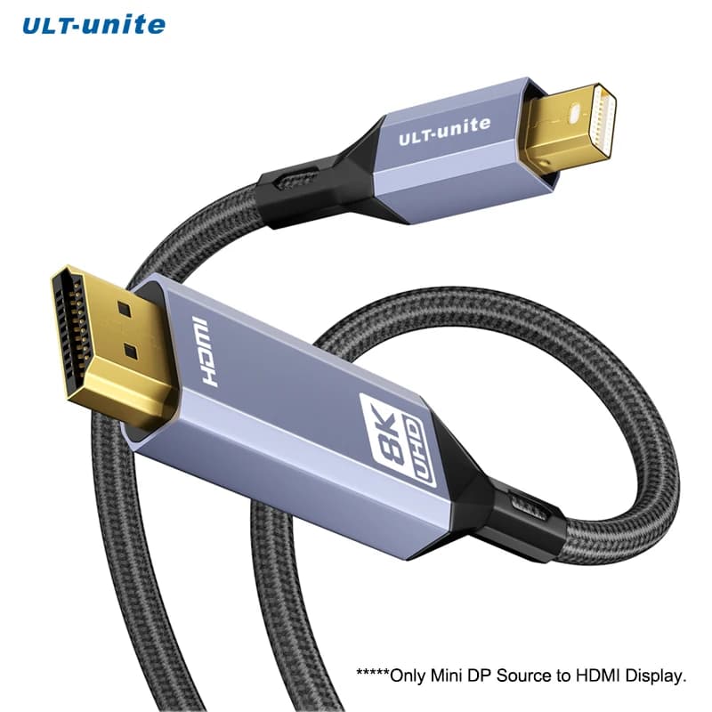 Cavo Mini DisplayPort a HDMI 8K60Hz Cavo Mini DP a HDMI 4K120Hz 2K165Hz per NVIDIA RTX iMac Surface Pro/Dock Monitor Quadro