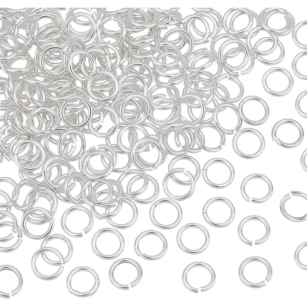 200 pcs 925 Sterling Silver Plated 4mm Open Salt Rings (0.16 inch) Small Or Ring Connector Jewelry Creation Round Closure Make Kit