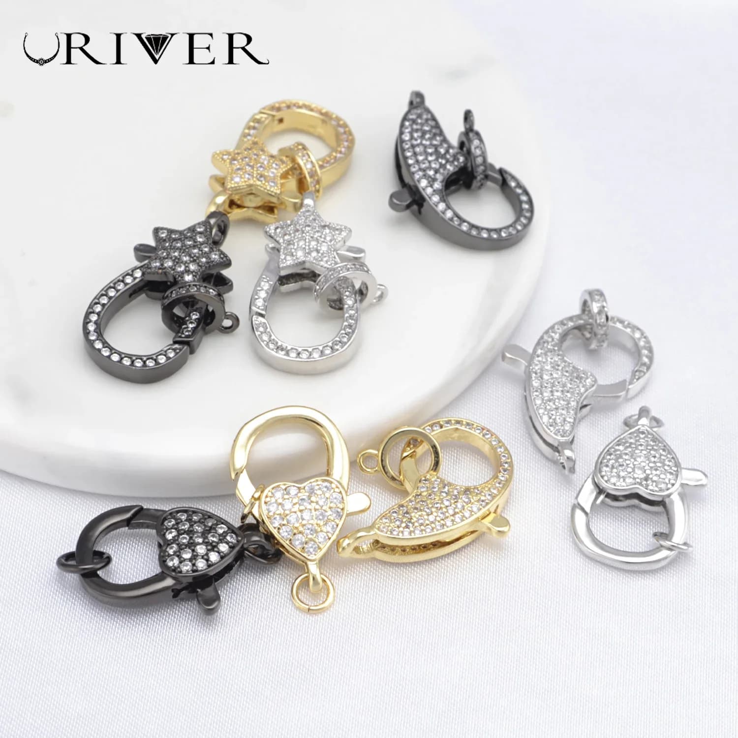 Charms per gioielli fai da te materiali per la produzione di zirconi accessori catene bracciali collane ganci per ciondoli chiusura 1 pz