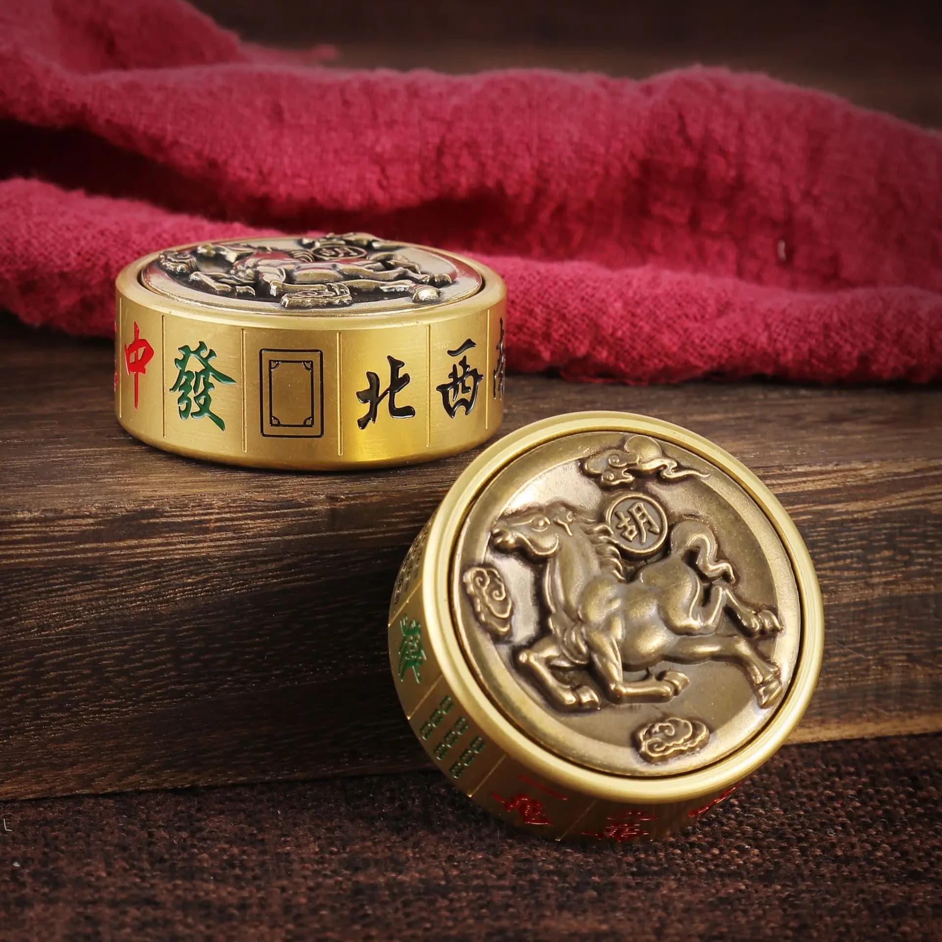 Nuovo modello Mahjong ottone Fidget Spinner Antistress mano Spinner decompressione giroscopio alleviare lo Stress giocattoli per regali per adulti