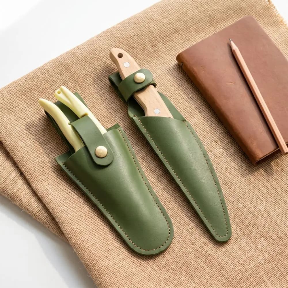 PU Leather Cutter Storage Bag Protective Cover Belt Loop Pruning Shears Pouch Button Buckle Multifunction Leather Pliers Cover