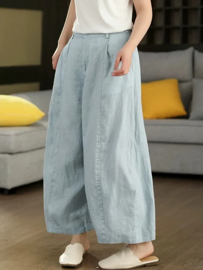 High Waist Loose Canvas Slimming Knife Pants Women's Casual Long Trousers Harlan Pants Comfortable Breathable Summer Clothes