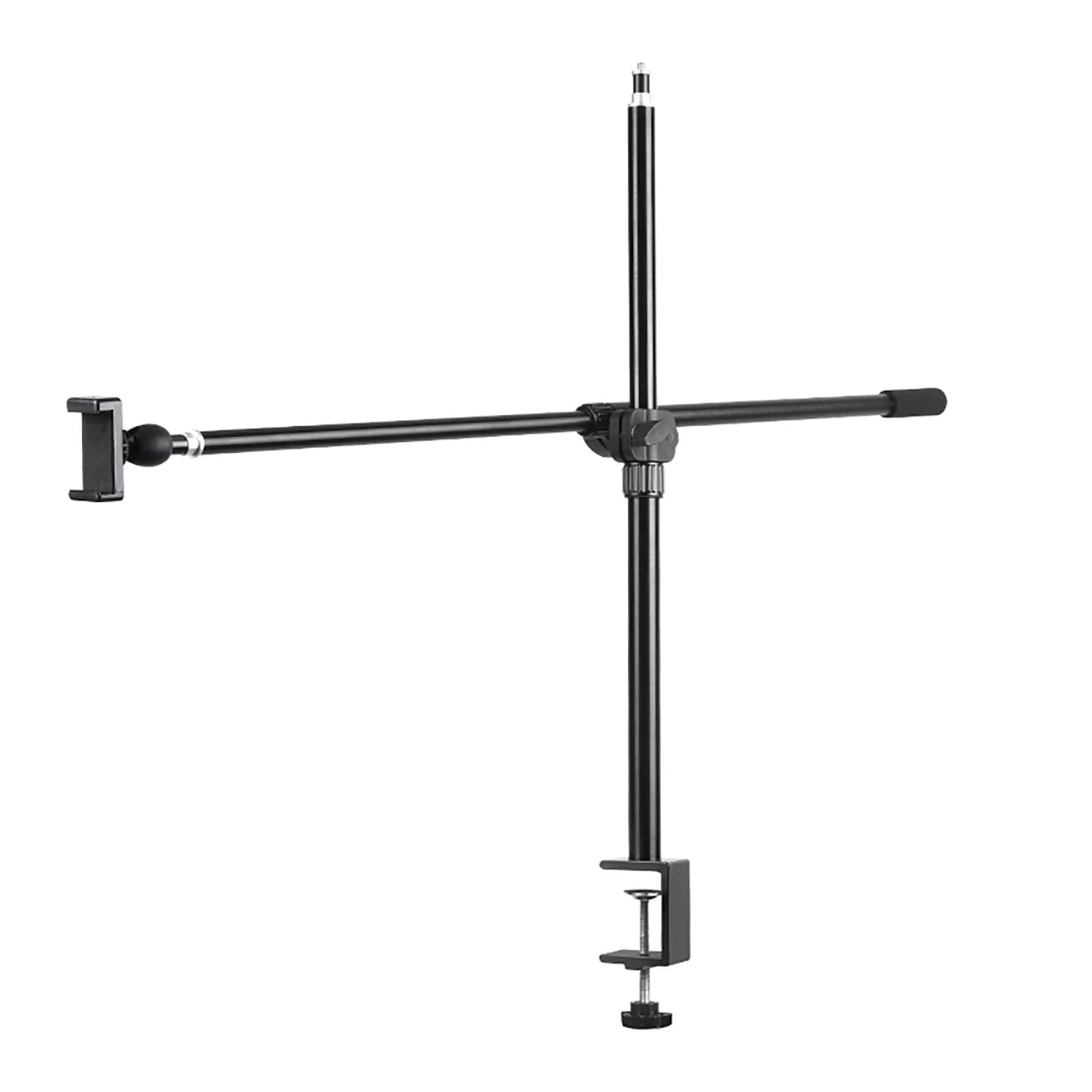 Uplifted table support with support for headlight with 360 rotation for Webcam recording Phone Video Support Arm for Streaming Live