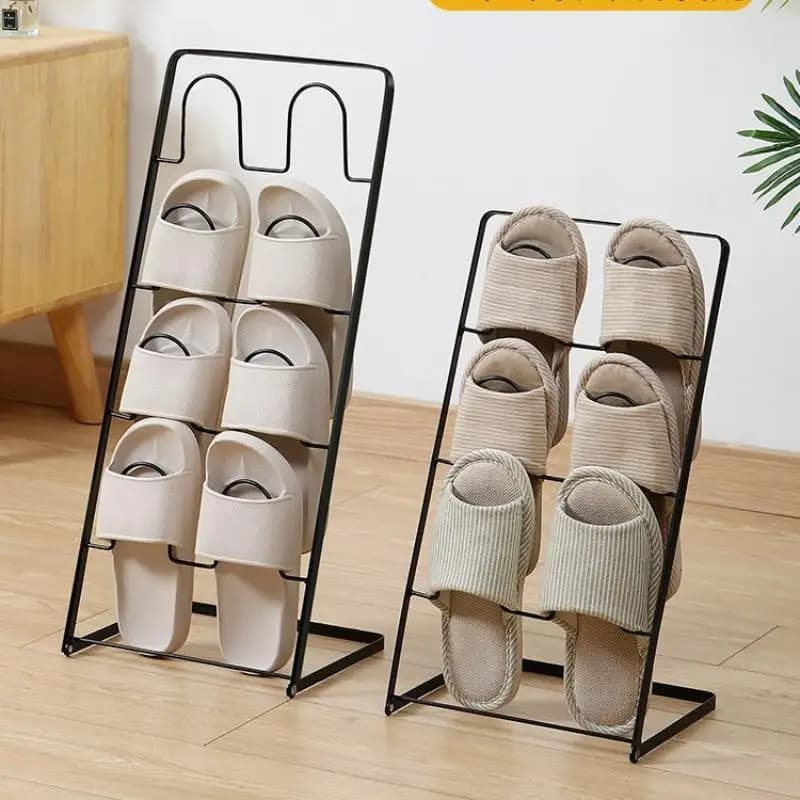 1Pcs Living Room Indoor Shoes 3/4 Tier Stand Indoor Slipper Organization Storage Hanger Iron Stand