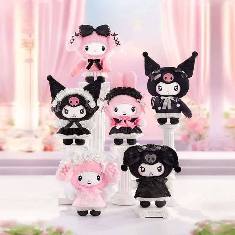 Sanrio Characters Angel Garden Series Plush Blind Box Cute My Melody Kuromi Doll Bag Pendant Mystery Surprise Box Girl Gift Toy