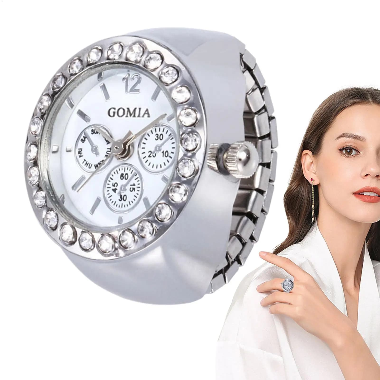 Fashion Quart Watch Analog Finger Ring Clock Ring Watch Rings For Women Clock Ring Vintage Quart Z Watch Ring Men Women Jewelry