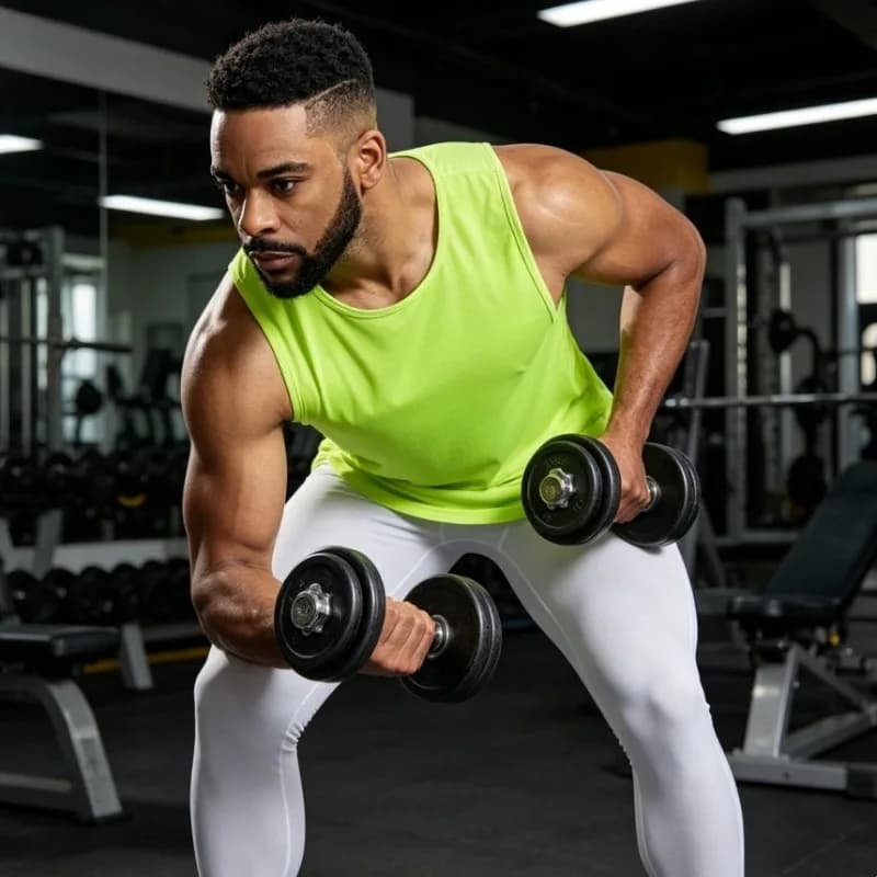 T-shirt Casual da Uomo Senza Maniche Anti-Restringimento Anti-Piega con Spalle Larghe per Yoga, Allenamento in Palestra o Basket