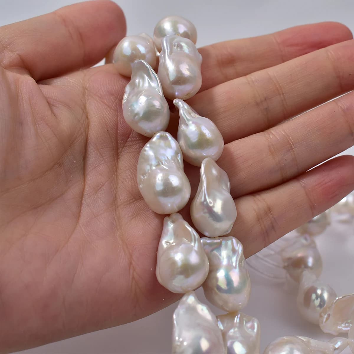 Perle di perle d'acqua dolce naturali Ciondolo allentato a coda di pesce grande barocco per la creazione di gioielli fai-da-te - Accessori per collane da donna e uomo