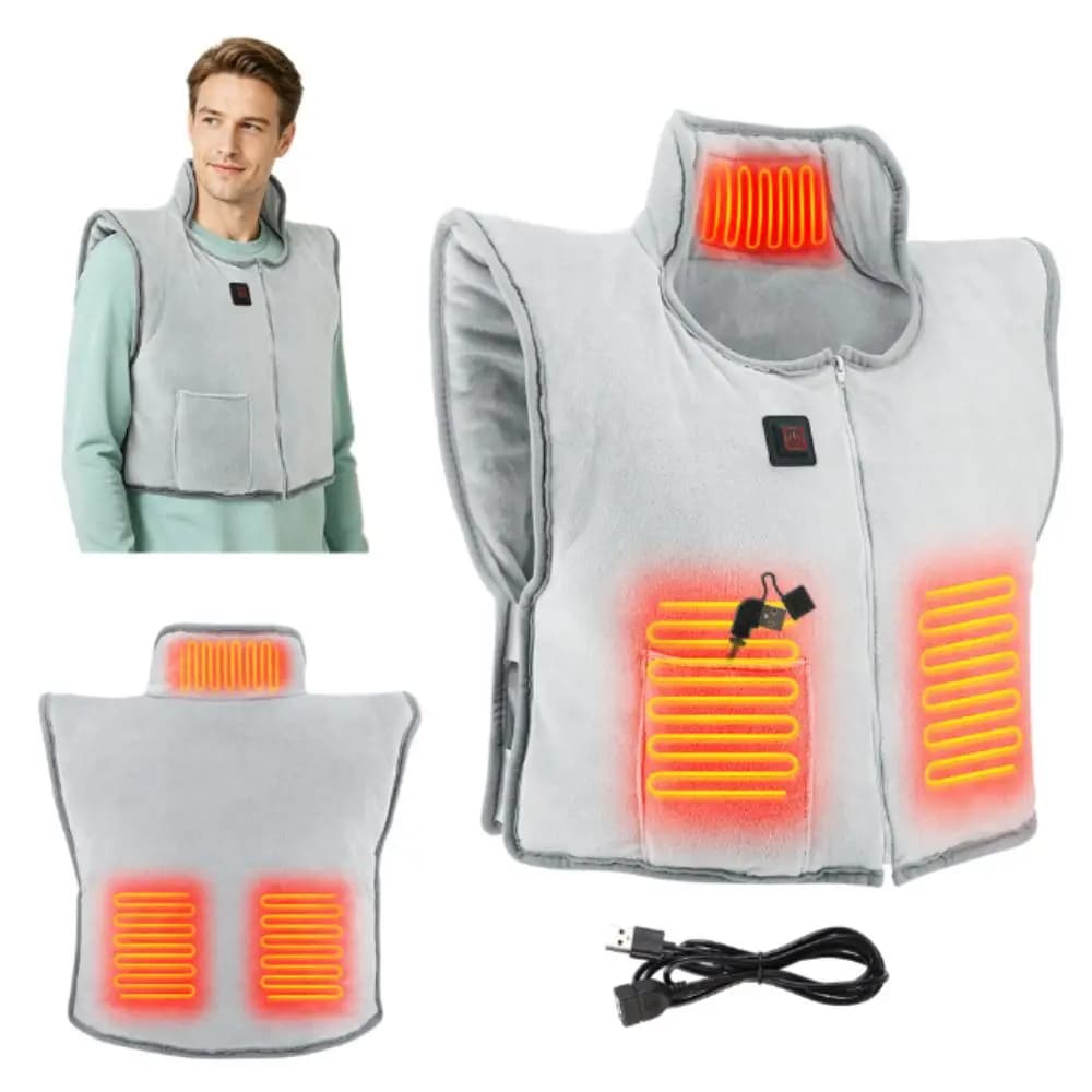 USB Heated Heated Shawl Heat-resistant 3 Temperature Settings Heating Vest Wrap Protective Shoulder Blanket Shoulder Neck Warmer