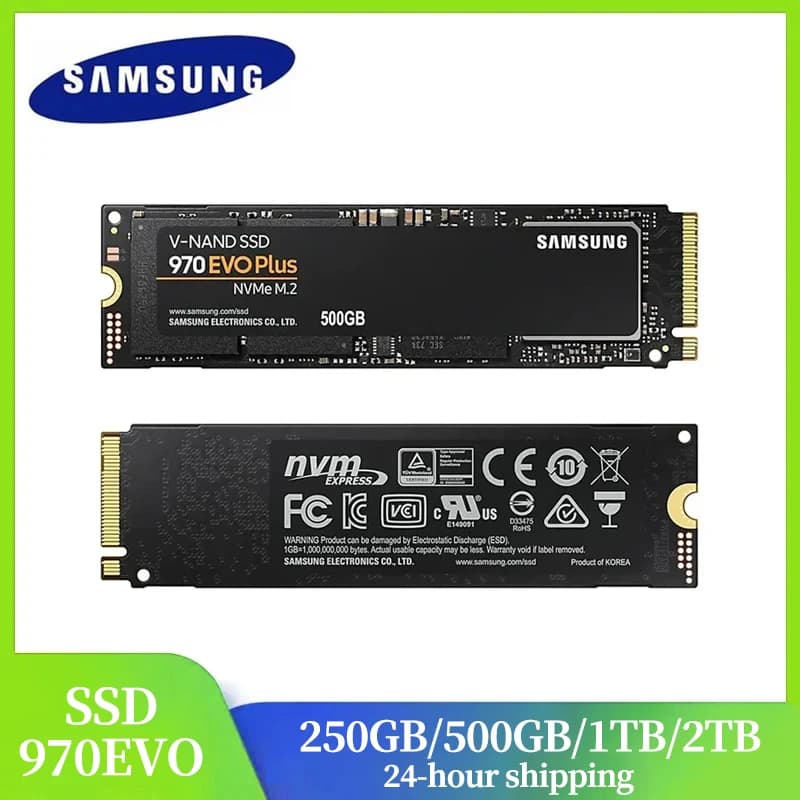 Samsung 2TB SSD 1TB 970 EVO Plus MLC NVMe M.2 2280 500GB Unità a stato solido interna PCIe 3.0x4 250GB per desktop portatile